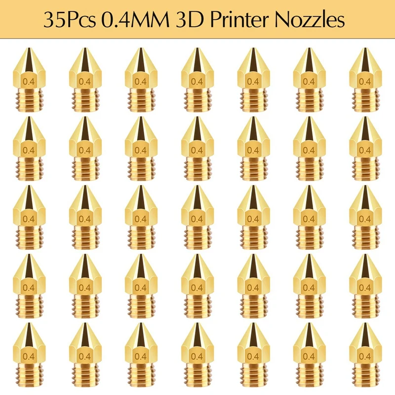 

35Pieces 3D Printer Nozzles MK8 Nozzle 0.4mm Extruder Print Head with Free Storage Box for 3D Prin with Cleaning Needle