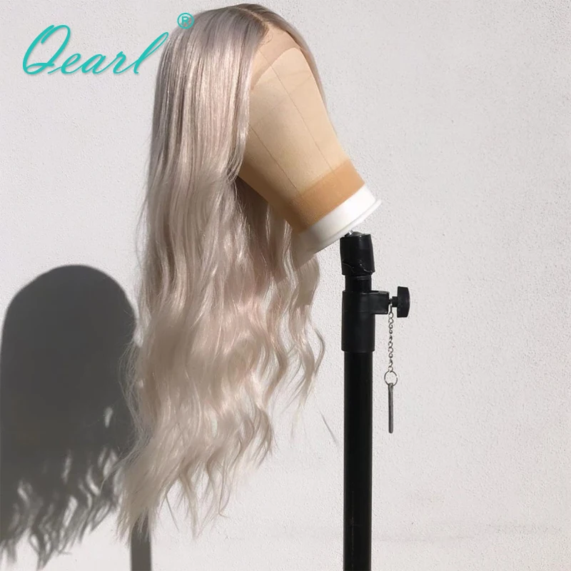 Full Lace Human Hair Wig Pre Plucked With Baby Hair White Icy Blonde HD Lace Frontal Wig Natural Real Cheaper Sale 180% Qearl
