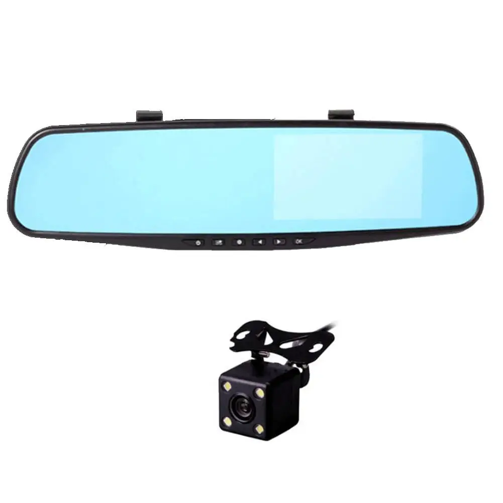 

HD 1080P Car Dvr Camera Auto 4.3 Inch Rearview Mirror Dash Cam Digital Video Recorder Dual Lens Registratory Camcorder Dashcam