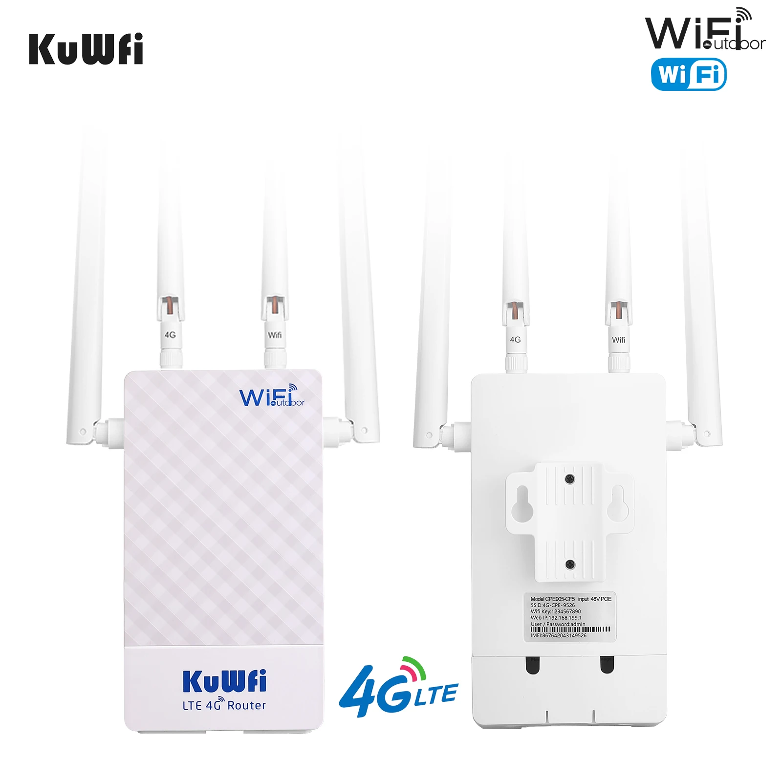 KuWFi открытый роутер 4G LTE sim карта водонепроницаемый WiFi Sup порт сопоставление DMZ