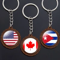 flag key chains north america canada america mexico jamaica bahamas cuba barbados flag glass dome keychain wooden trinket