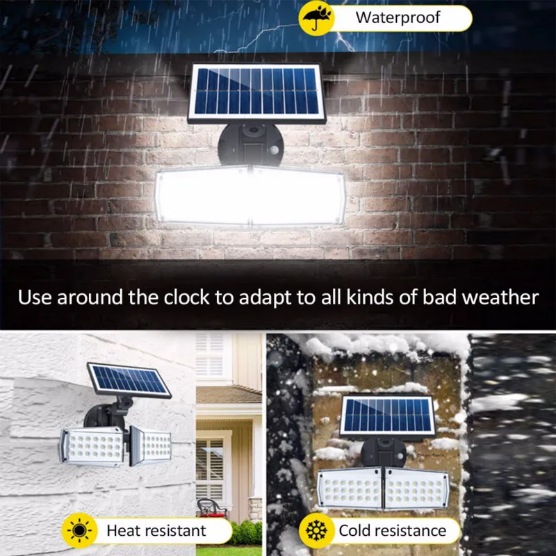 20 Вт 42LED/80COB двусторонний солнечный светильник IP65 водонепроницаемый настенный светильник радиолокационный СВЧ индукционный светильник roatable наружный садовый светильник