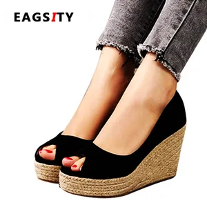 Замшевые туфли-лодочки; Туфли на танкетке с открытым носком; Женские слипоны на высоком каблуке с круглым носком; Повседневные эспадрильи; Обувь на веревочной подошве