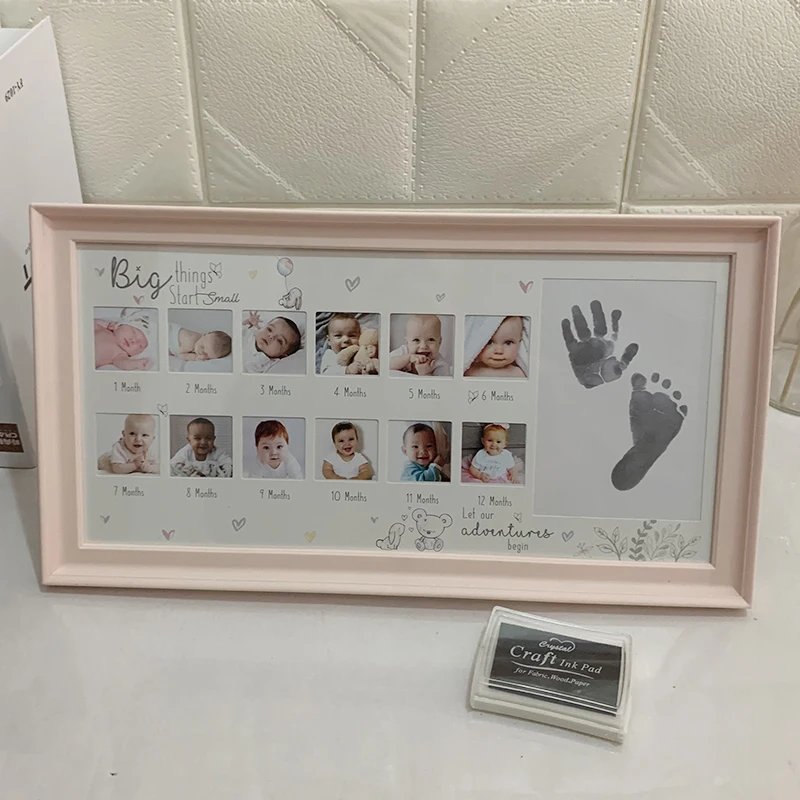 Мой первый год фоторамка ребенок Сделай Сам отпечаток отпечатков пальцев 12