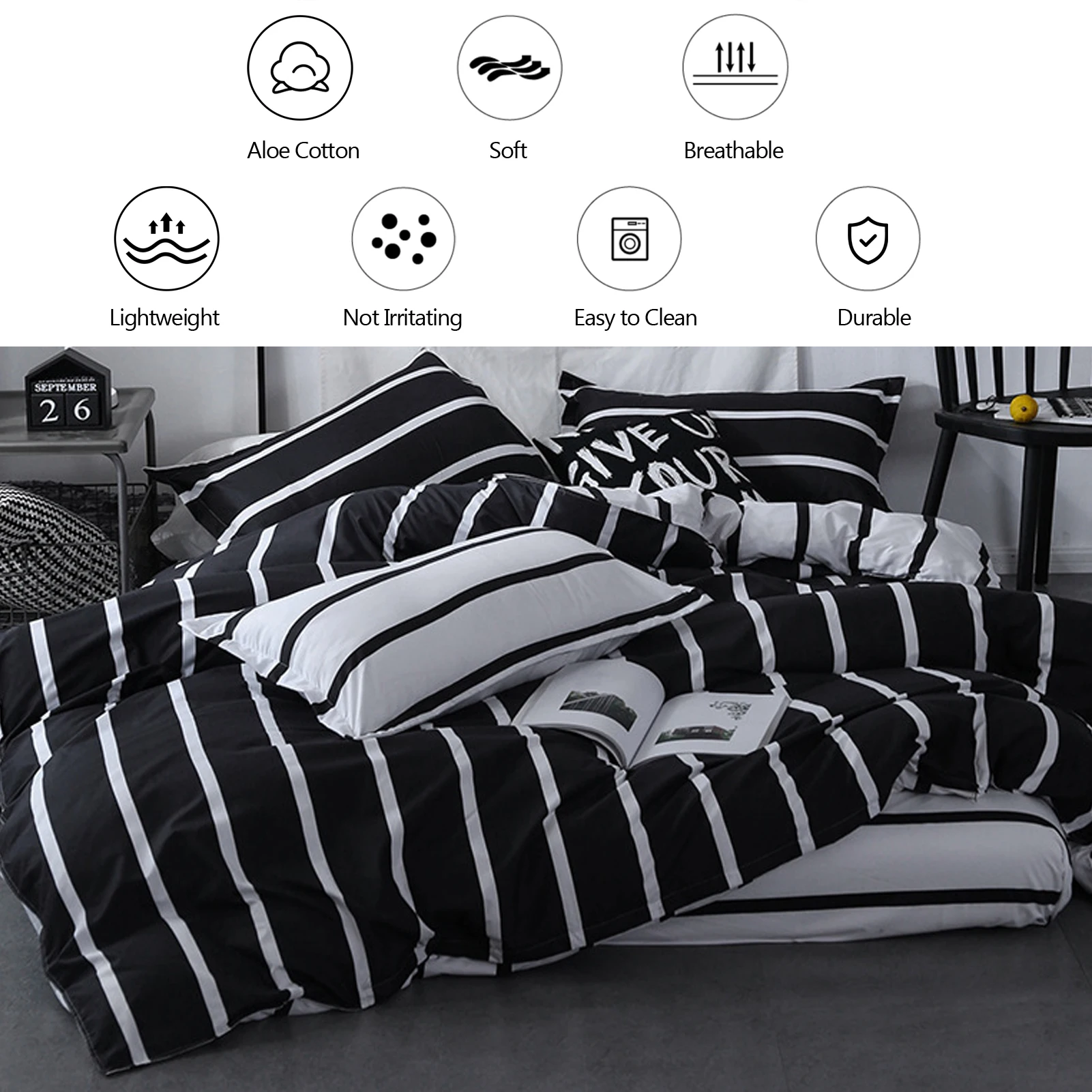 Черно-белое покрывало высокого качества Королевский размер для спальни мягкое