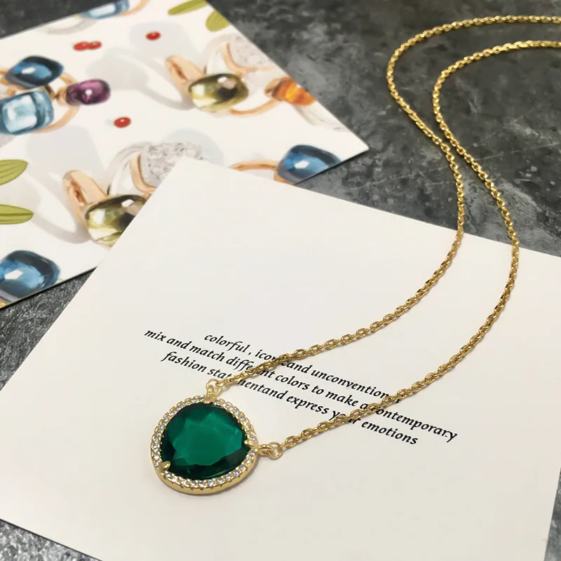 Veryins желтое золотое покрытие медное стекло круглая подвеска ореол ожерелье для