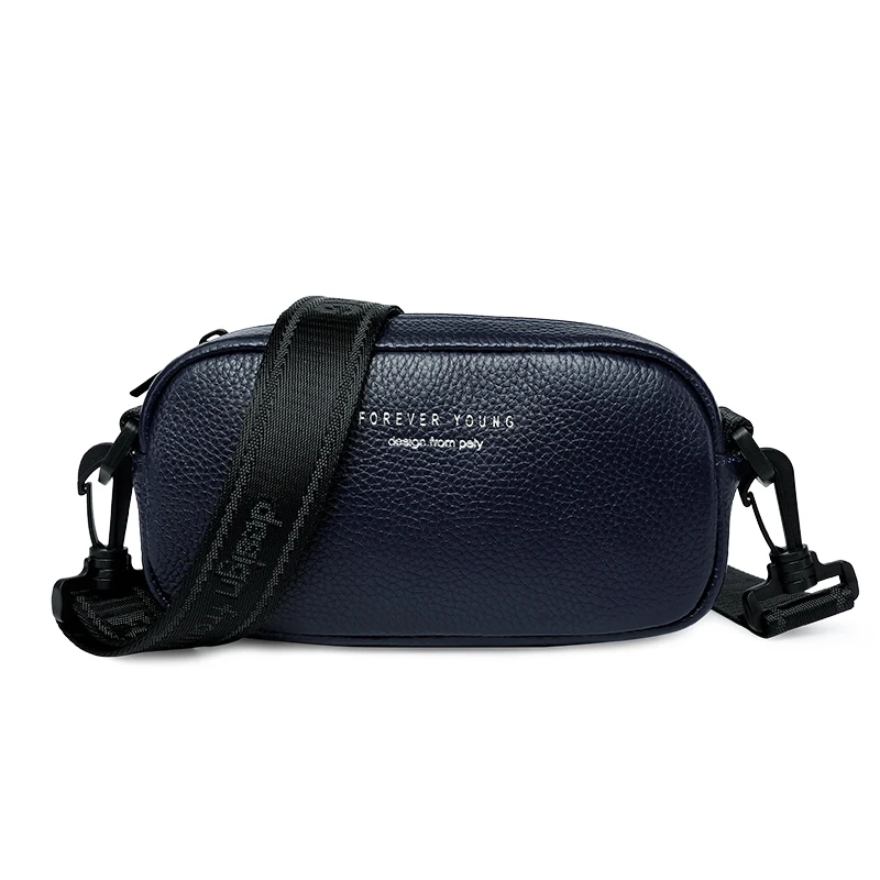 Сумка Wmnuo женская из натуральной кожи мессенджер с широким ремнем через плечо