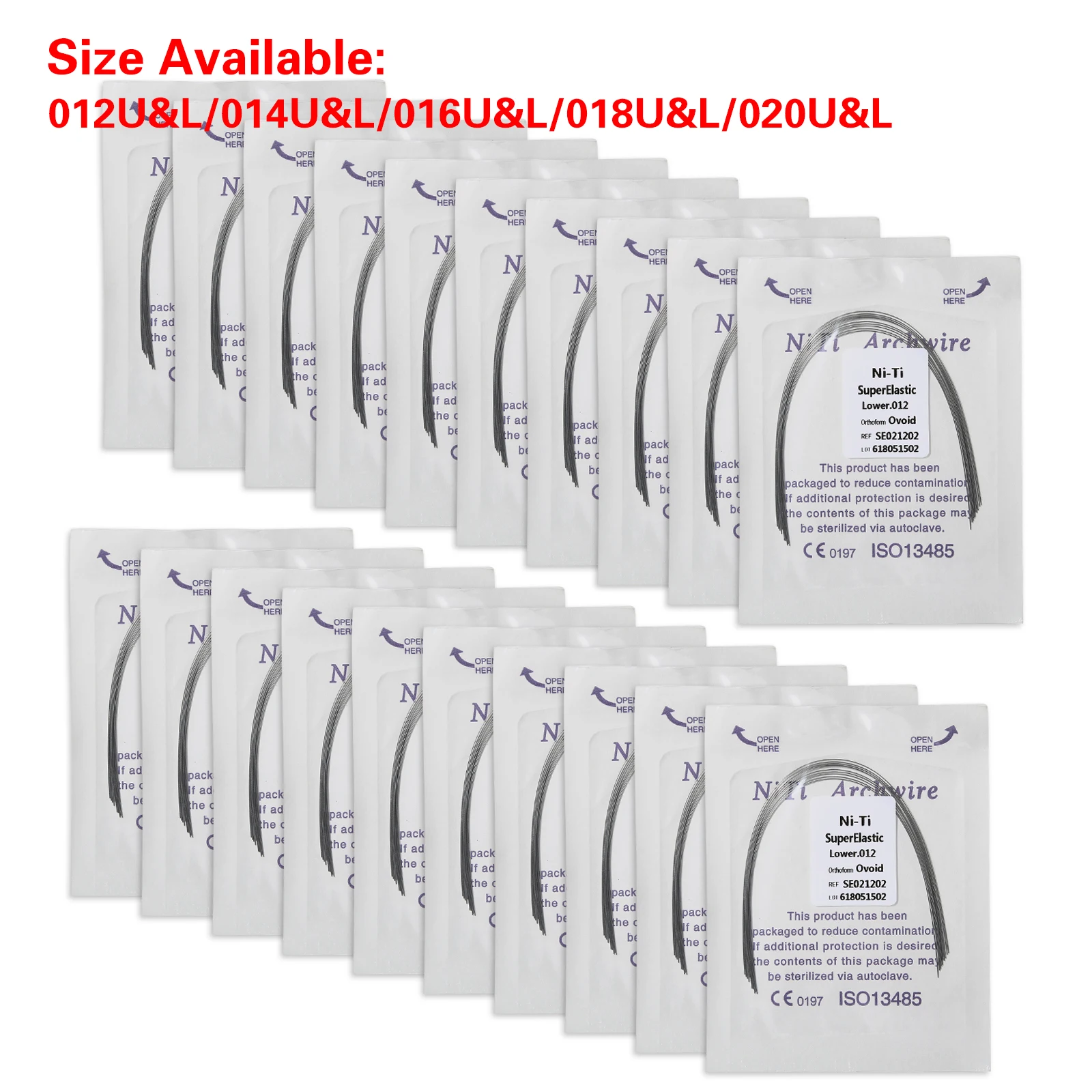 

100Pcs Dental Orthodontic Super Elastic TITI Round Arch Wires Ovoid Form