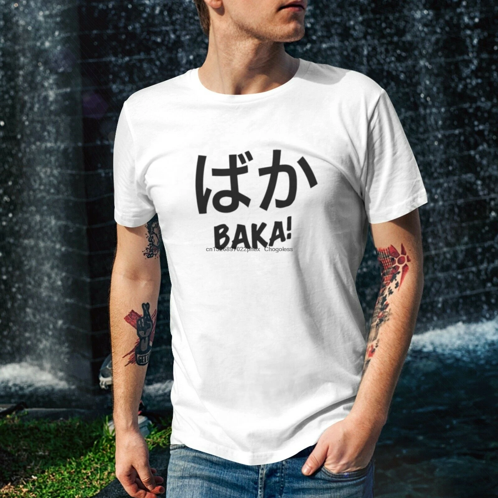 Бака! Японская футболка Kanji забавная аниме с идиотом в стиле унисекс (1) - купить по
