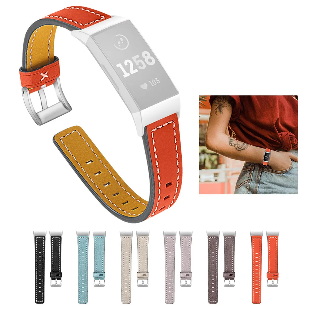 Smart Wristband Replacement Leather Hand Wrist Strap For Fitbit Charge 3 Watch Women Men | Электроника