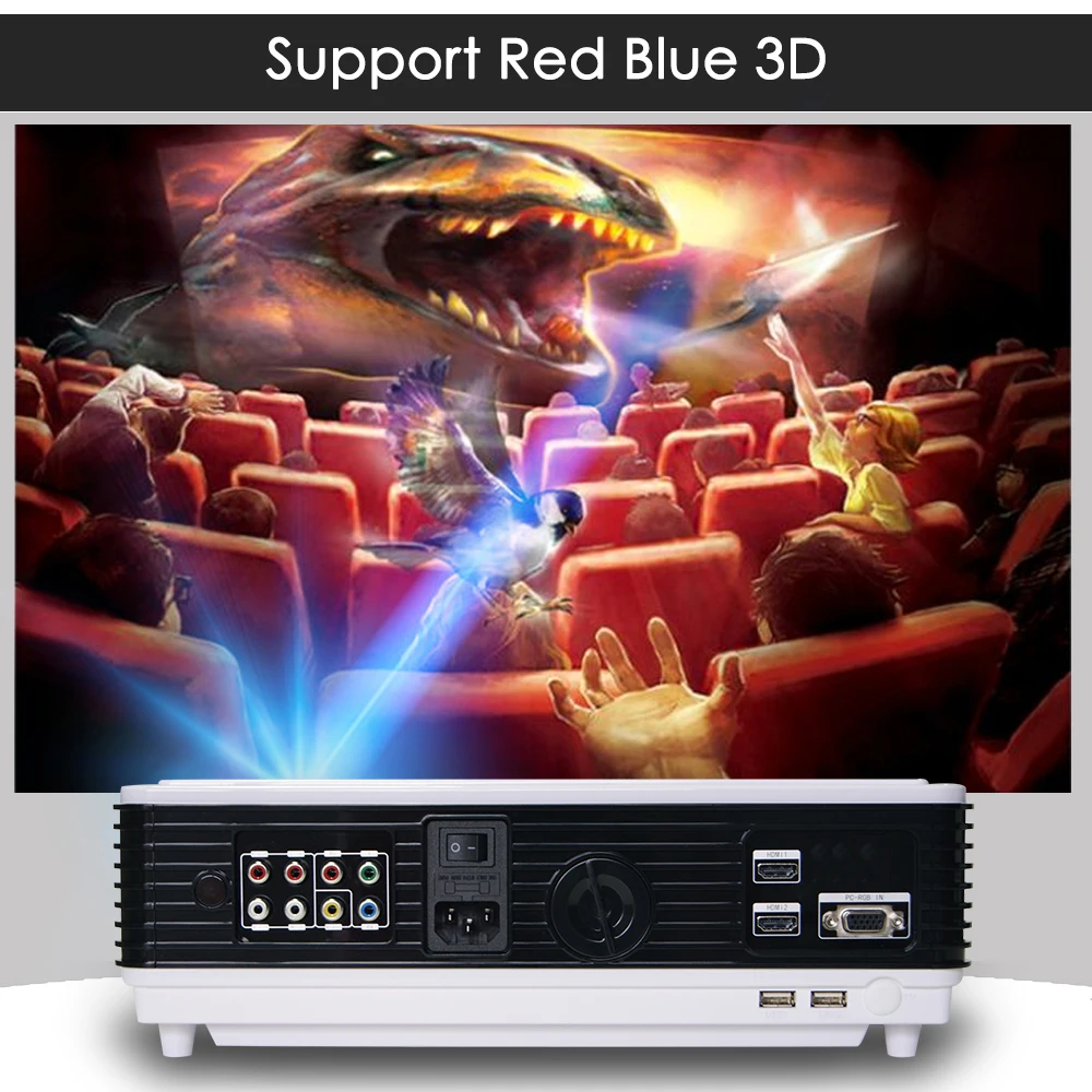 Светодиодный проектор Poner Saund LED 96 + 1080P 5500 люмен с занавеской или подставкой HDMI