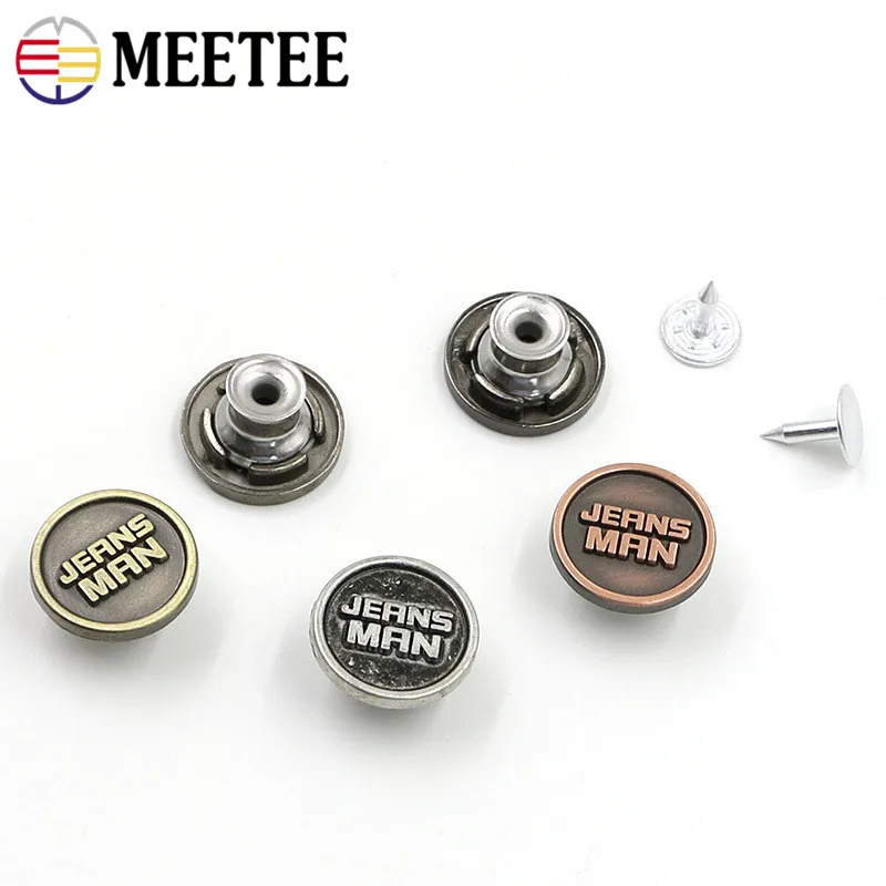 Meetee 20pcs 17mm Multiple Style Metal Cowboy Men's Women's Jeans Button for Jacket Decoration Clothing Accessories D2-14 | Дом и сад