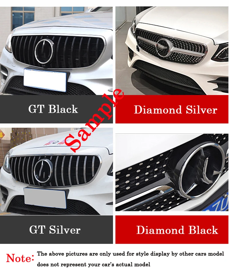 

Car Plastic Front Bumper Grill Middle Grill Diamond GT AMG Center Vertical Bar 2013-2020 For Mercedes-Benz CLA class W117 W118