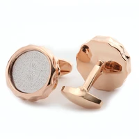 cufflinks high grade rose gold pattern men business banquet wedding daily dating accessories french shirt round cuff links gifts