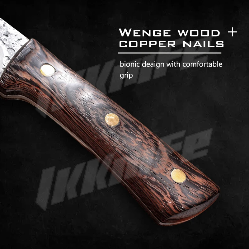 Нож шеф-повара с чехлом кухонный нож из кованой нержавеющей стали для мяса костей