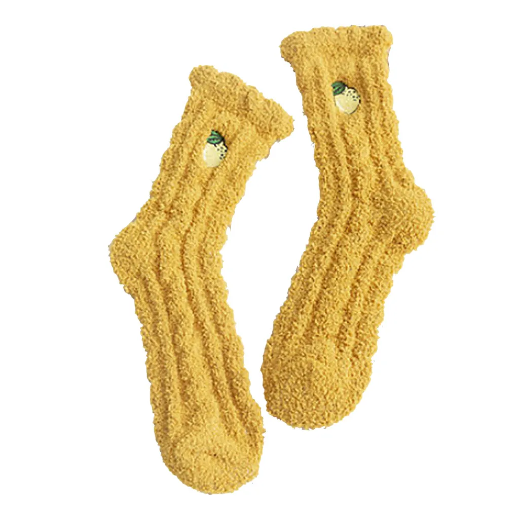 Модные домашние мягкие носки для женщин и девочек с вышивкой в виде фруктов сна