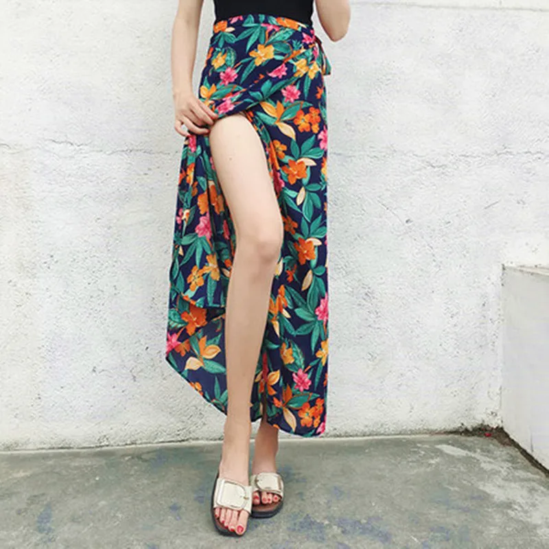 Женская пляжная юбка Fdfklak весенне летняя длинная свободная с принтом праздничная