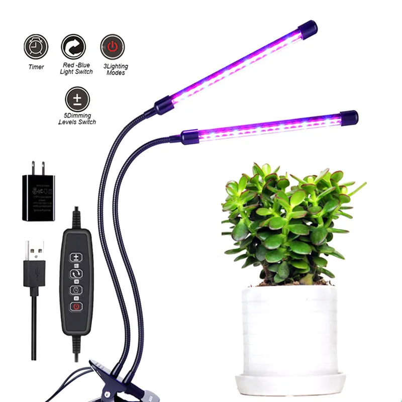 60 Светодиодный светильник с 3 головками для выращивания растений полный спектр