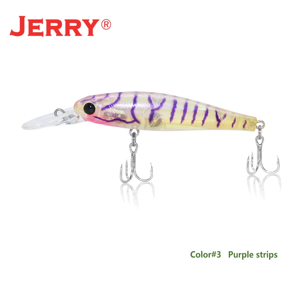 Jerry 65 мм 4,8 г медленная Тонущая приманка жесткая приманка гольян погремушка воблеры форель Щука лосось бас приманки, рыбалка - Цвет: Purple strips