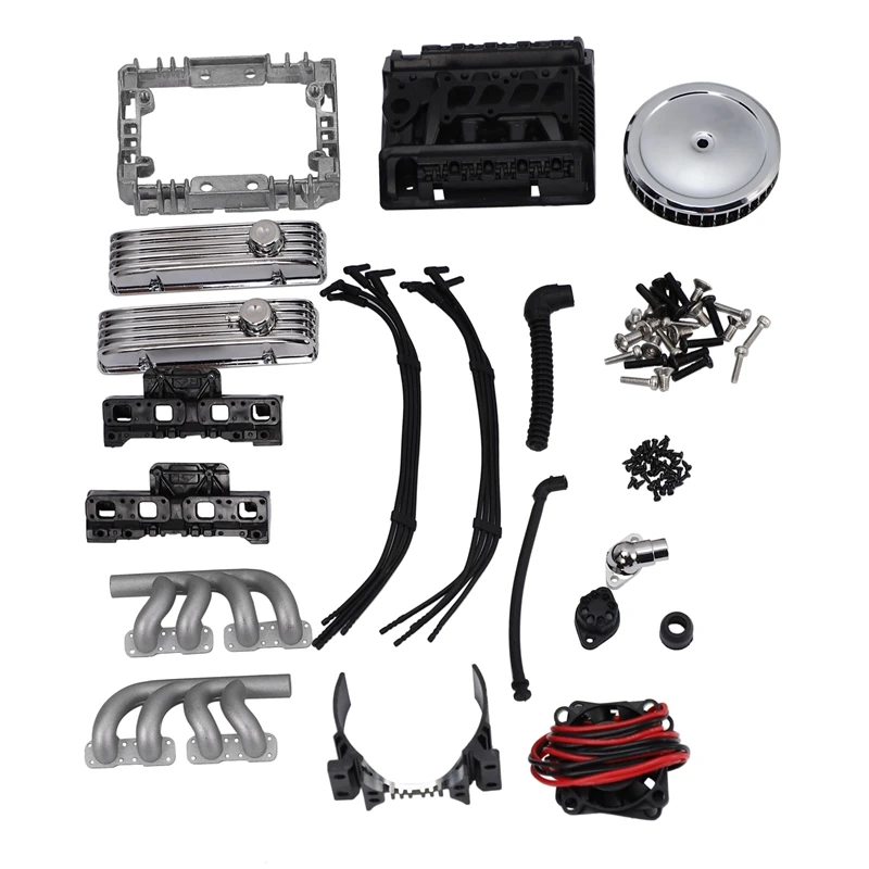 Классический V8 Радиатор вентилятора двигателя с имитацией для 1/10 RC гусеничного