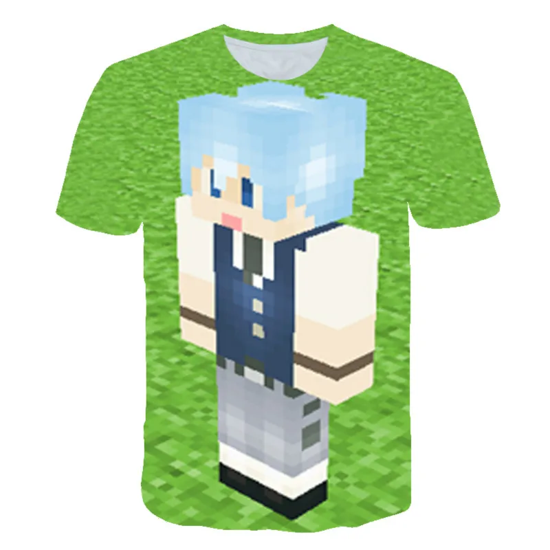 

Small and medium-sized boys and girls short-sleeved T-shirt cartoon character clothing summer 3D printing round neck 2021 tops