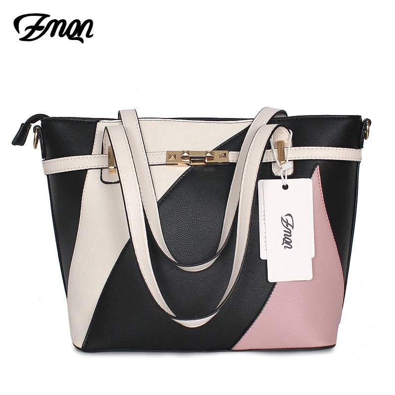 

ZMQN Bag Women Patchwork Handbag Women Famous Brands Shoulder Leather Bag For Women Hand Bags Sac Big Capacity Bolsos Mujer A807