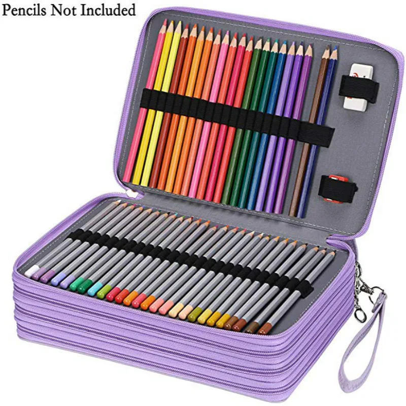 Школьный пенал с 200 отверстиями чехол из искусственной кожи для девочек и