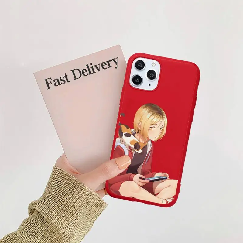 

Kenma Kozume Haikyuu Phone Case Red Candy Color for iPhone 11 12 mini pro XS MAX 8 7 6 6S Plus X SE 2020 XR