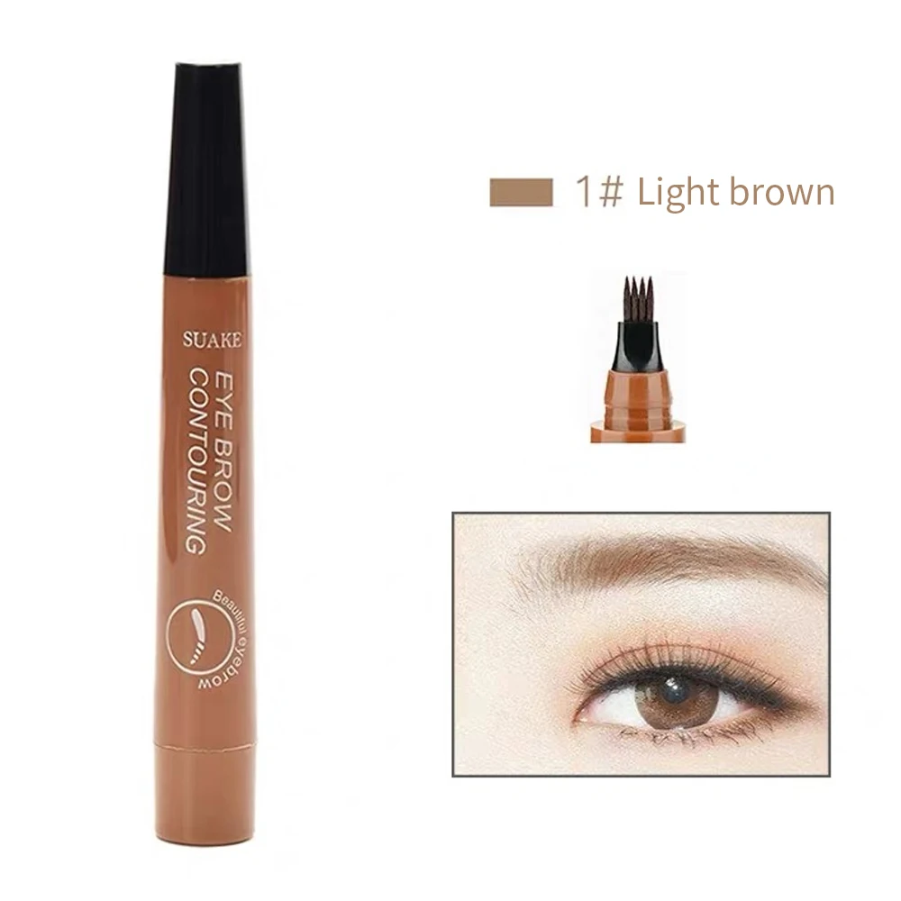

5 Colors Eyebrow Pen 4 Fork Tip Eyebrow tattoo Pencil Waterproof Long Lasting Nature Brown Microblading Liquid Eye Brow Pencil