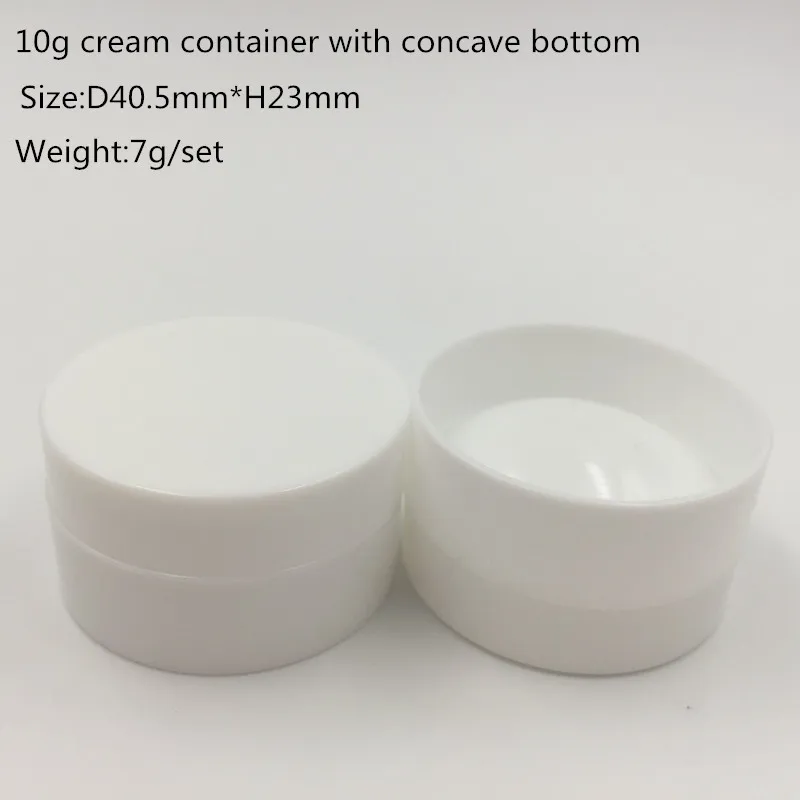 300 шт./лот 10 г Белый полипропиленовый макияж маленькая банка для крема с