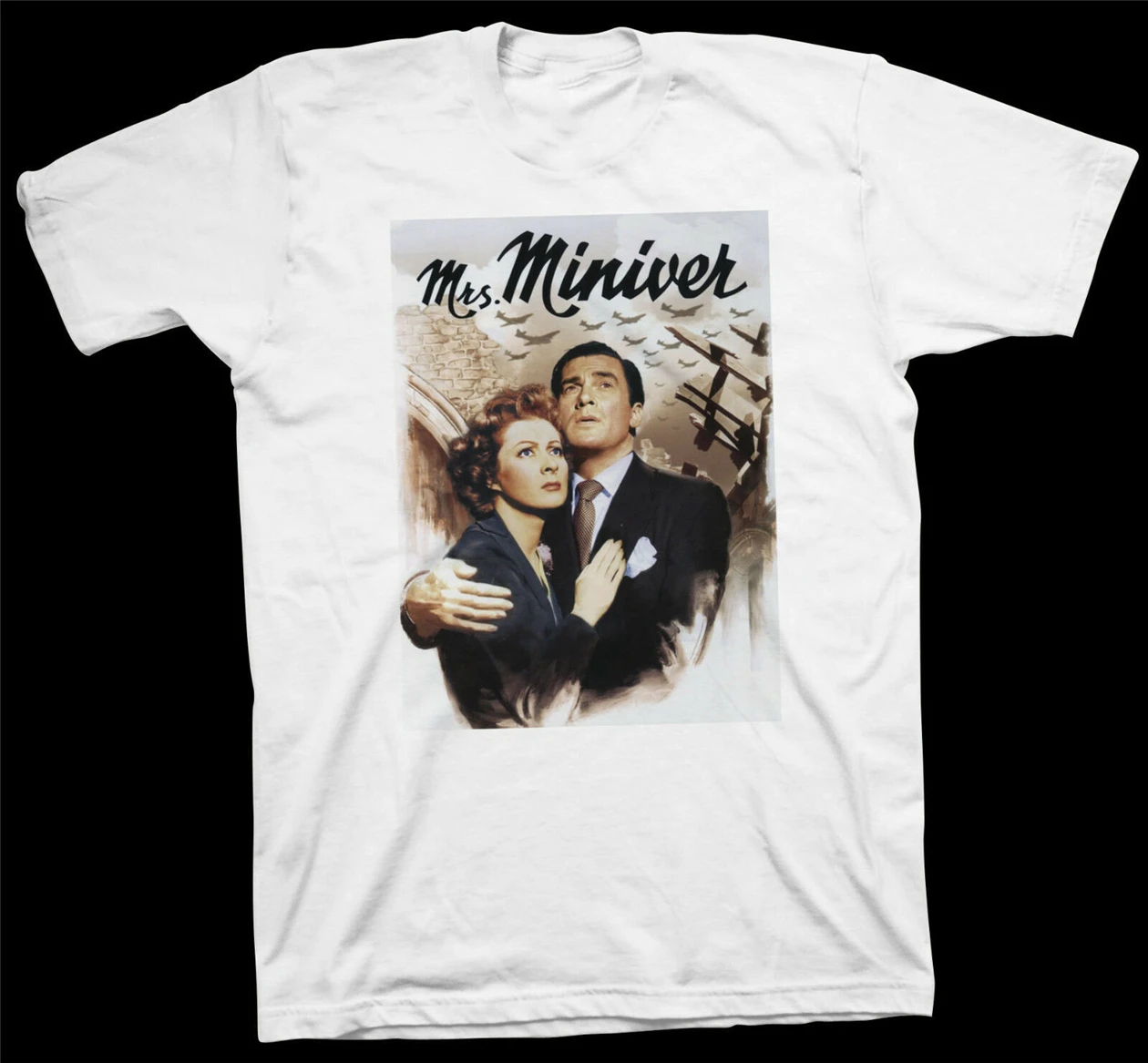 Mrs Miniver/топы Футболка с изображением Вильяма вайлера Грира Гарсона Вальтера
