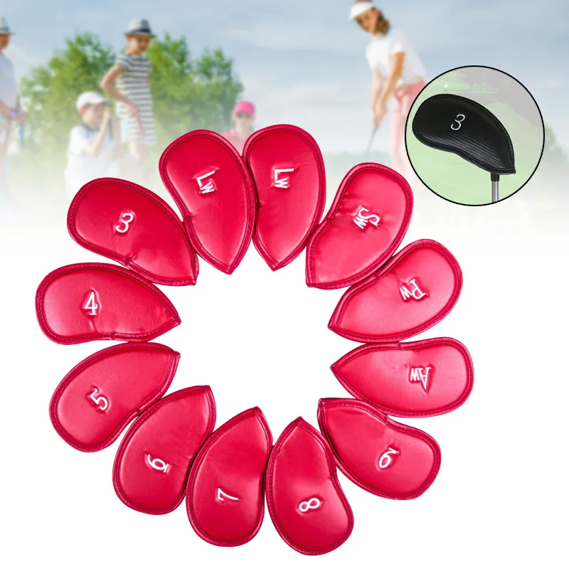 

Newly Portable PU Leather Golfs Club Iron Head Covers Protector Golfs Head Cover Set Training Aids Gift for Golfer S66