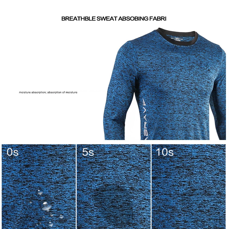 Мужская спортивная футболка для бега с длинным рукавом одежда тренировок в
