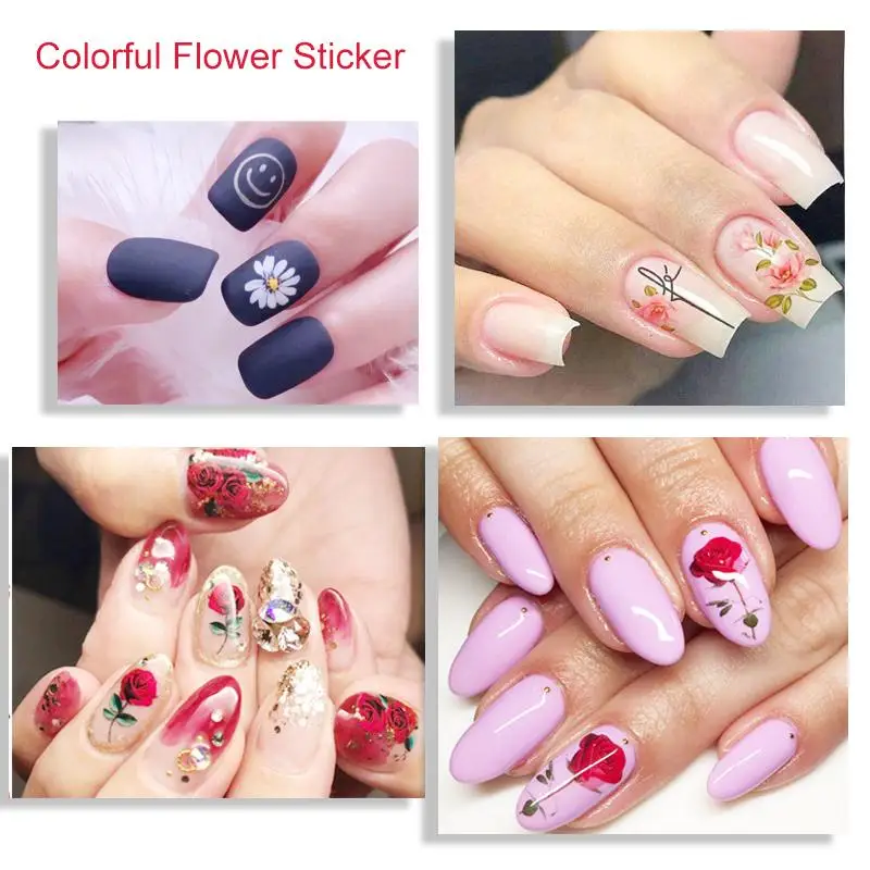 1 шт. 3D-наклейки для ногтей цветок роза лист бабочка | Красота и здоровье