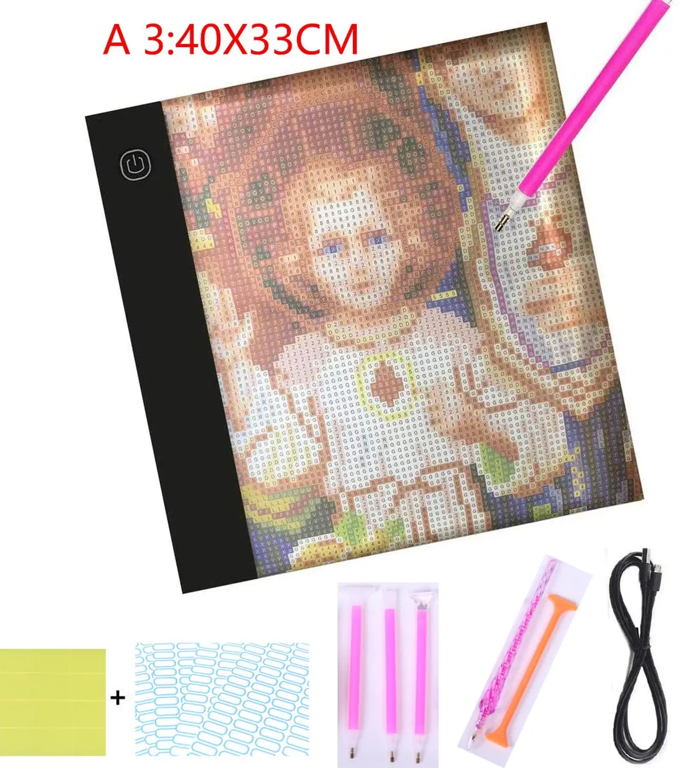 Цифровой графический планшет A3 со светодиодной подсветкой и USB портом|Алмазная