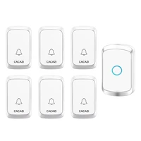 cacazi wireless doorbell waterproof 300m range led intelligent wireless chime smart home doorbell button 68 rings school bell