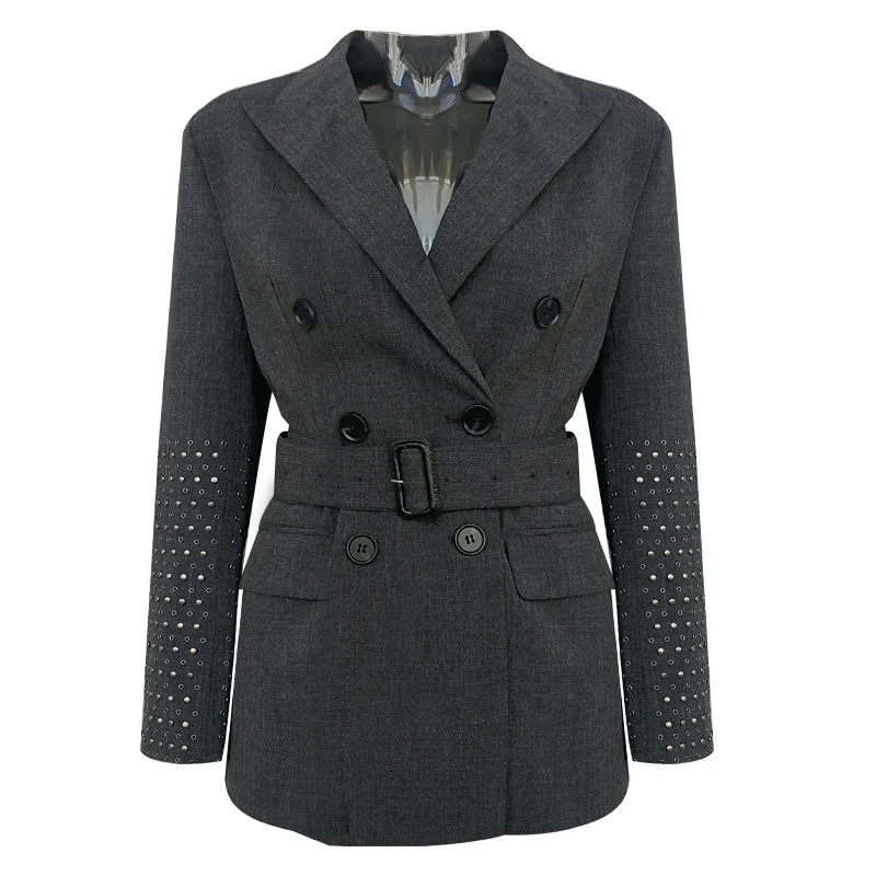 Высококачественная Новая мода 2019 Дизайнерская куртка Женский полосный пояс