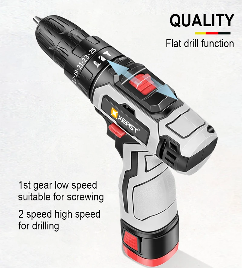 Электрическая отвертка XEAST Аккумуляторная дрель ударная силовой привод