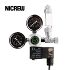 Аквариумный CO2 Регулятор NICREW, магнитный соленоидный обратный клапан, контроль CO2, снижение давления, аквариумный счетчик пузырей, аксессуары