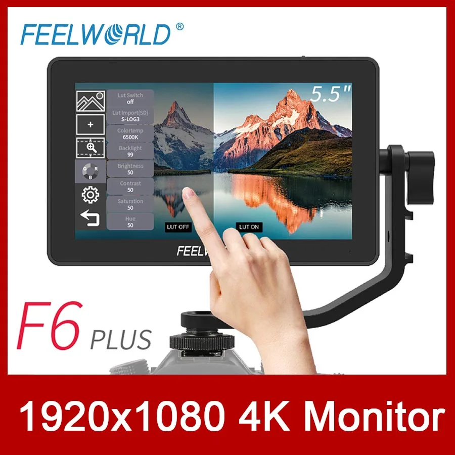 Kaufen FEELWORLD F6 PLUS 1920x1080 Video 4K Monitor Für Canon Nikon Kamera 5,5 Zoll Auf Kamera DSLR Feld Monitor Touchscreen IPS FHD
