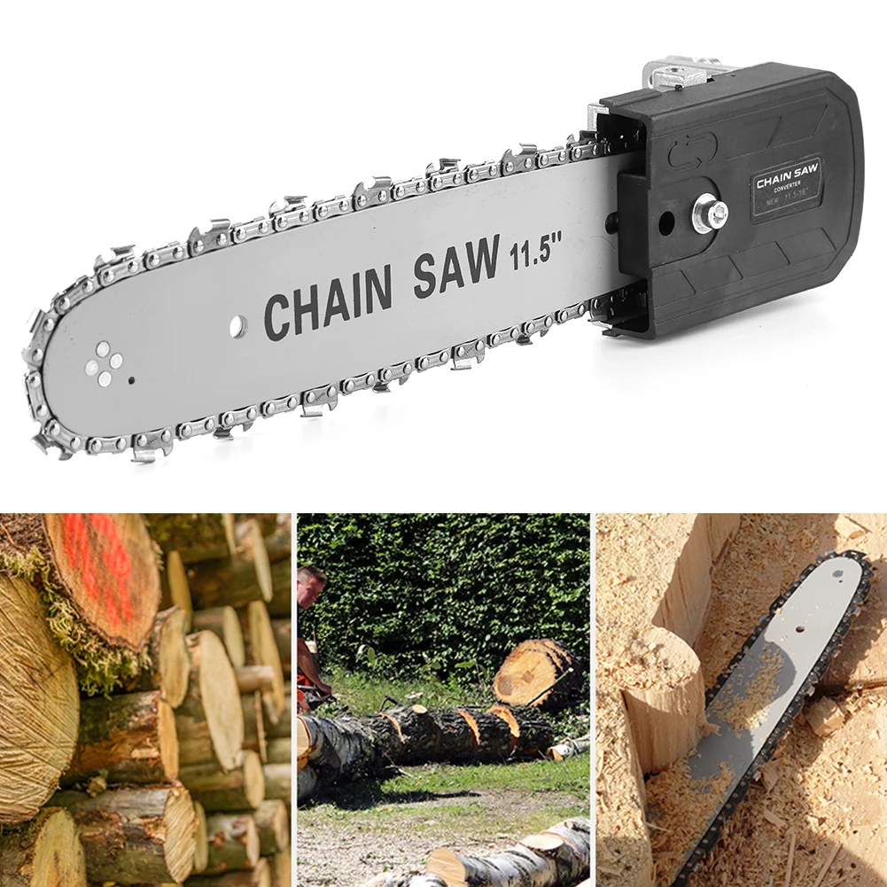 

Steel Multifunctional Electric Chainsaw Adapter Converter Bracket DIY Set Angle Grinder into Chain Saw Parts Woodworking Tools