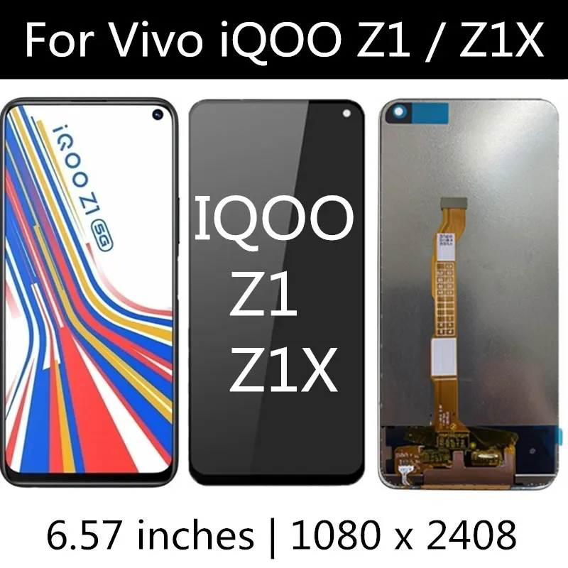 

For vivo iQOO Z1 5G V1986A LCD Display Touch Screen Assembly Replacement For VIVO IQOO Z1X 5G V2012A LCD