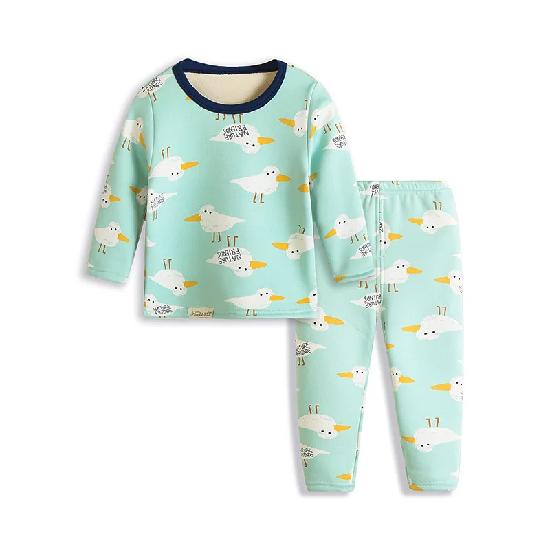 

Winter Pajamas Sets Toddler Cartoon Pattern Pyjamas Kids Suit Children Cotton Nightwear Girl Boy Velvet Thermal Printed Pijamas