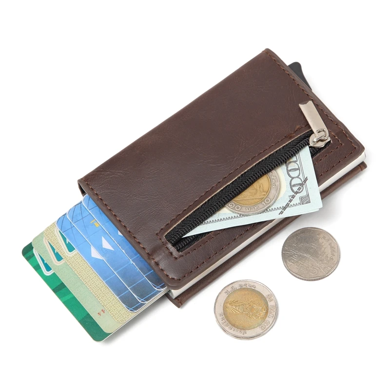 Мужской кошелек держатель для кредитных карт мини алюминиевая открытка коробка