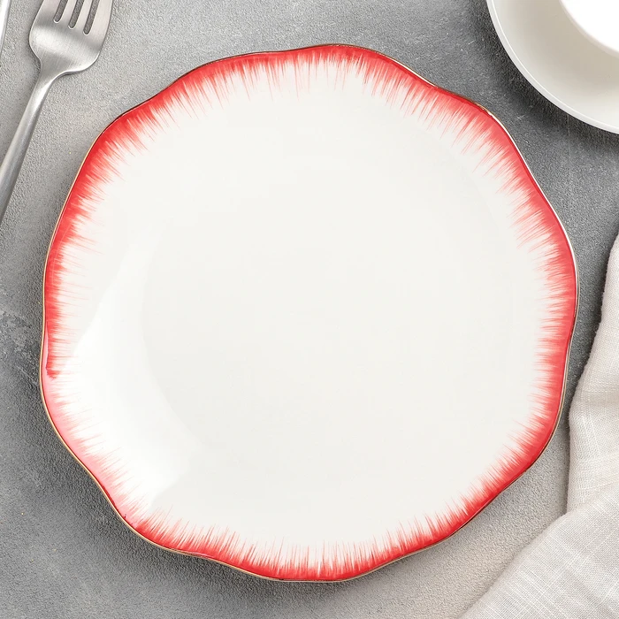 Plate dessert &quotMedusa&quot 20 × 2 cm color red tableware laying table plates dishes | Дом и сад