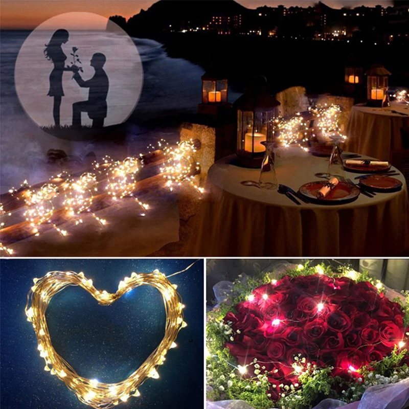 

1/2/3/5/10M LED String Fairy Lights Holiday Wedding light Outdoor Garland For Christmas Tree Flower Party LED Decoration