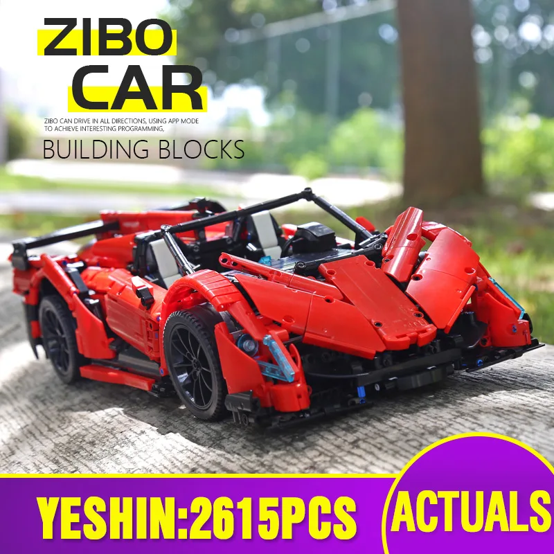 MOC Мини Строительные блоки Technic модель автомобиля совместима с 20091 Veneno Roadster