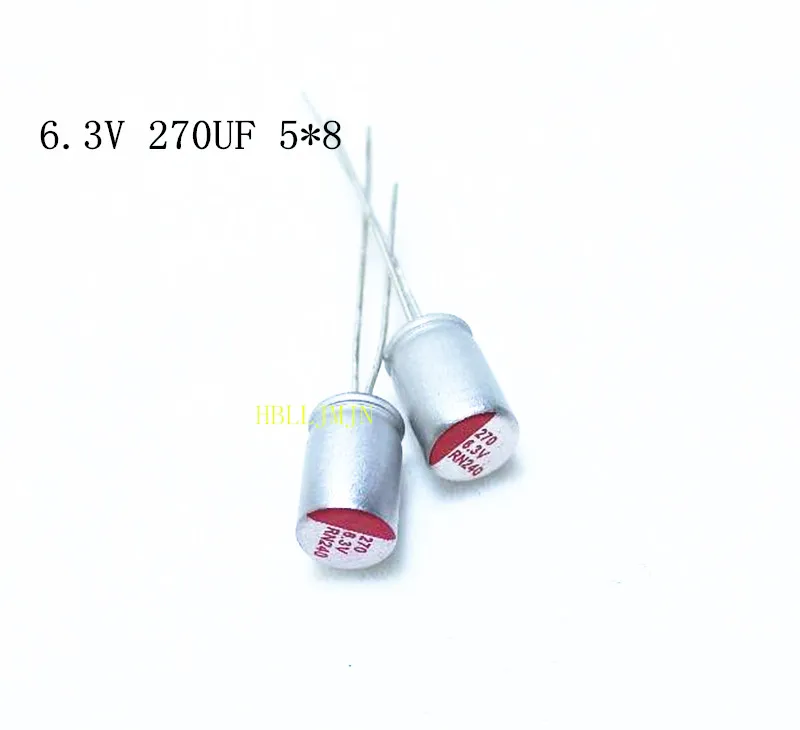 10 шт. 6 3 В 270 мкФ в 5x8 5*8 мм Твердый алюминиевый электролитический конденсатор для