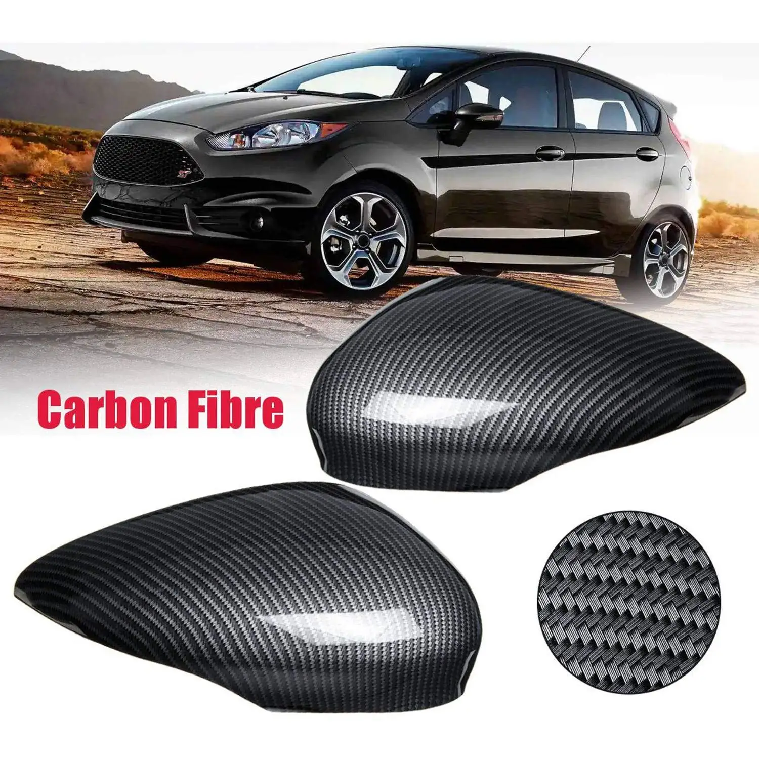 Купи Car Wing Door Carbon Fiber Rear View Mirror Cover Trim Case for for Ford Fiesta Mk7 2008 2009 2010 2011 2012 2013 2014~2017 за 1,553 рублей в магазине AliExpress