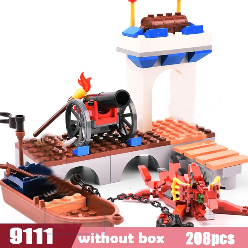 Наборы моделей DIY Пираты Замок фигурки Карибского моря строительные блоки